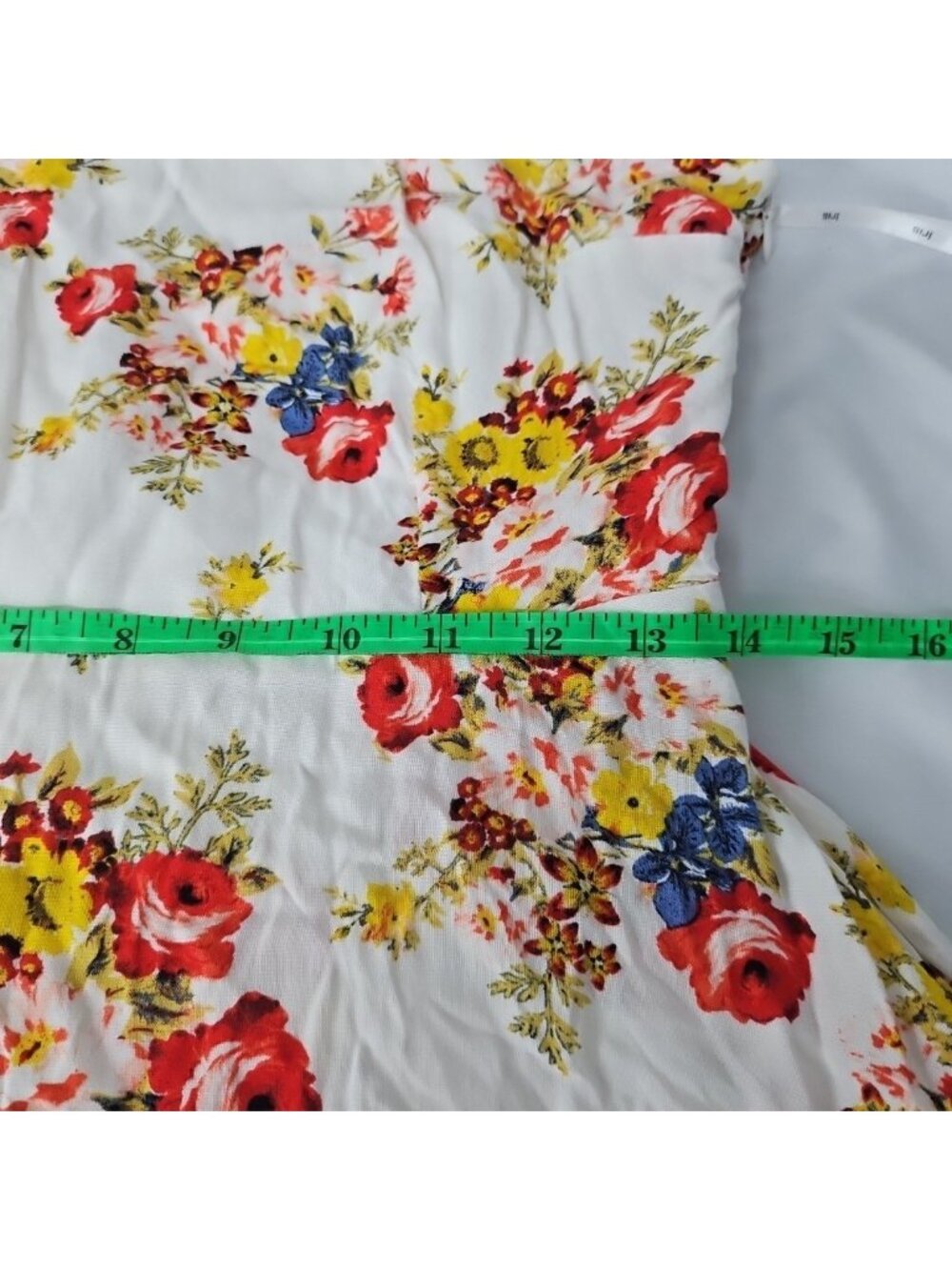 Iris Floral Fit & Flare Sundress Womens L Lace Up Back Cottagecore Boho Mini Dre - Picture 7 of 16